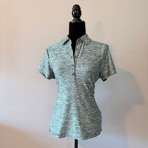Under Armour Women's Heathered Green Button Down Golf Shirt